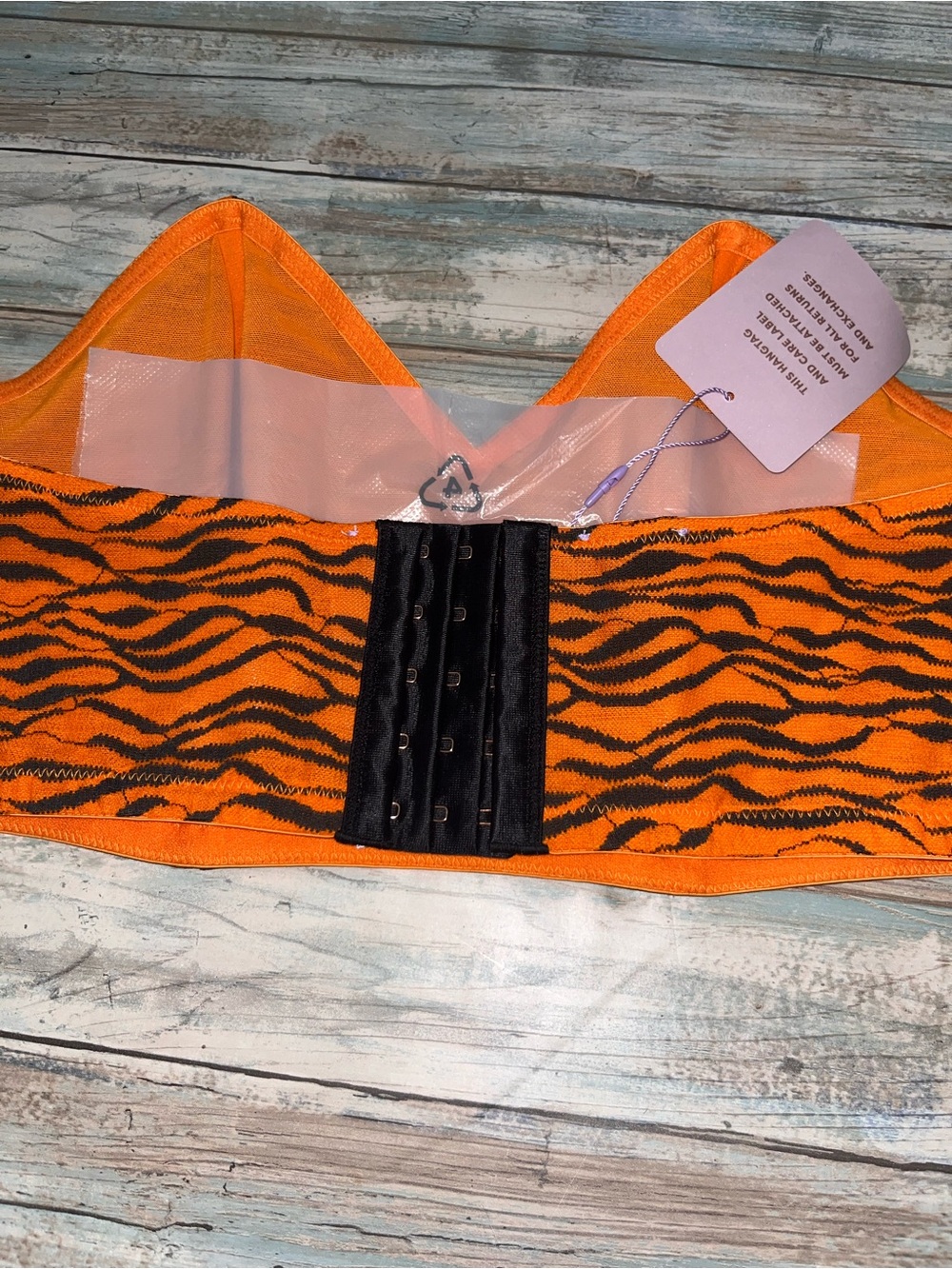 NWT Savage X Fenty Purr in the Night Curvy Lace Bandeau Bralette 2X Tiger - Picture 5 of 6